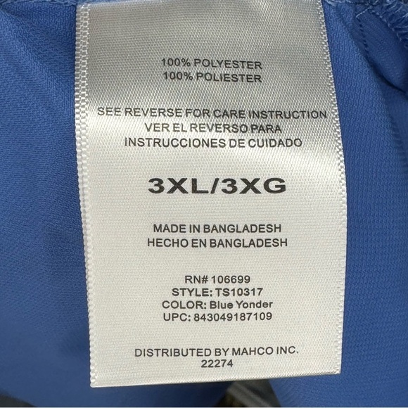 Realtree Blue Yonder Mens Vented Short Sleeve Fishing Guide Shirt 3XL UPF 40+ 3X - Picture 3 of 16